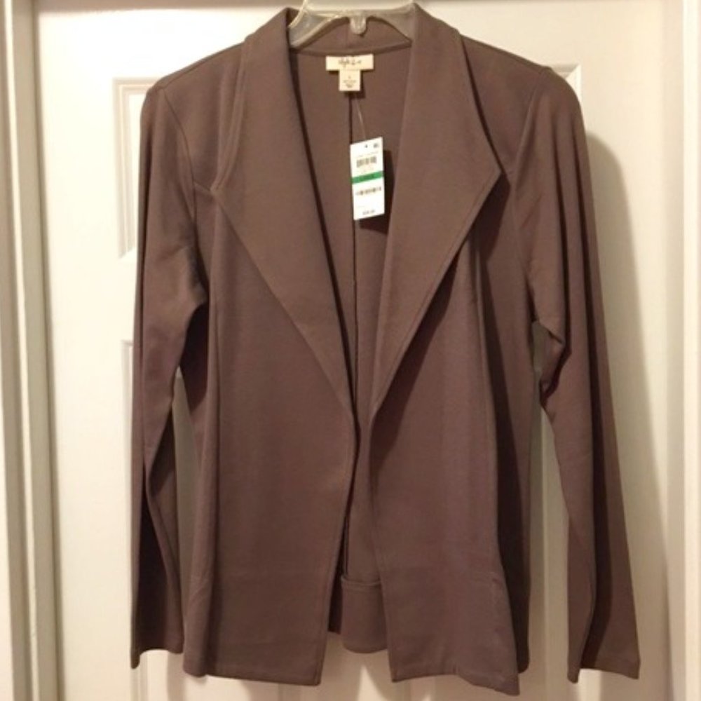 Taupe Unlined Jacket 100% Cotton Size M NWT